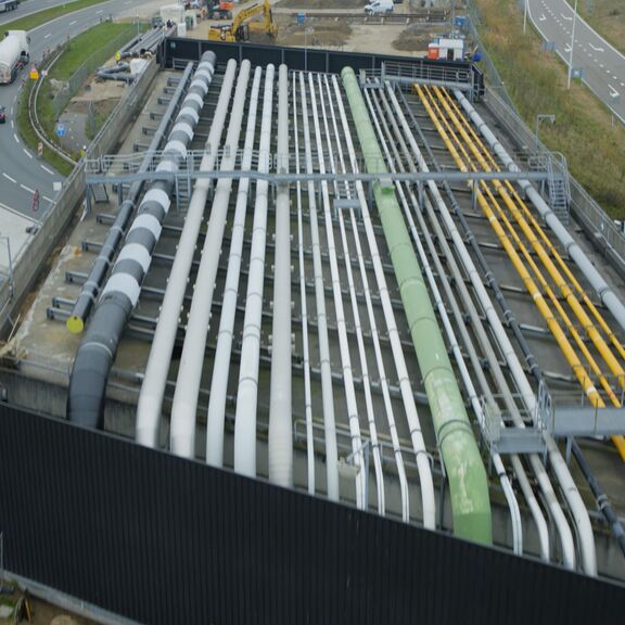 The pipeline strip at Moselle Road seen from above