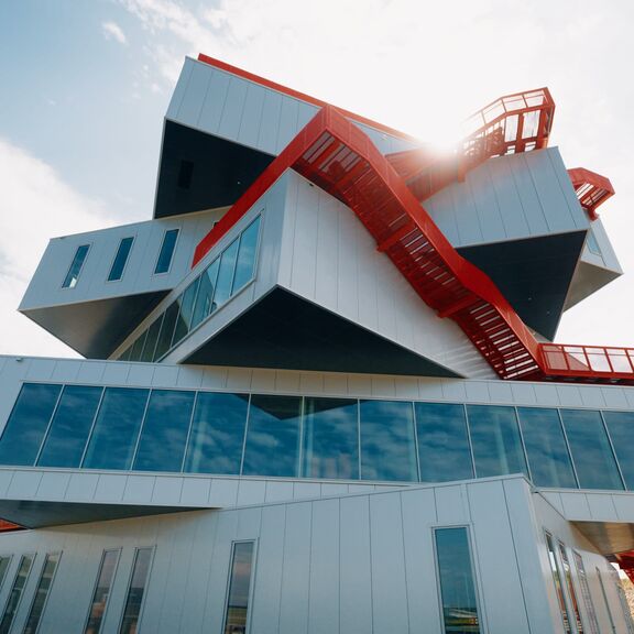 Portlantis during the construction of the building